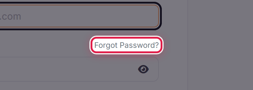 The sign-in form, with the Forgot Password link ringed.